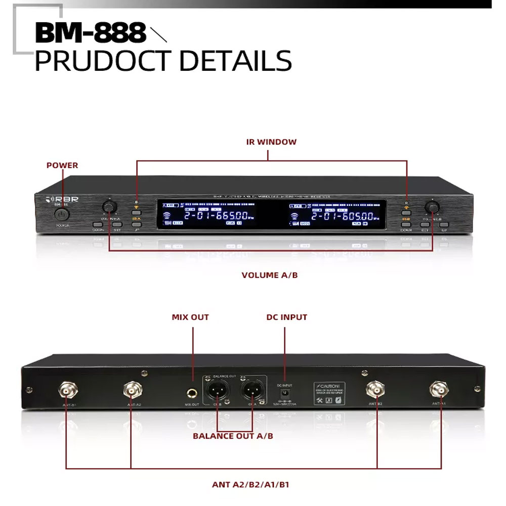 میکروفون بی سیم RBR مدل BM888